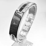 Silver Stainless Steel Cuff Bangle Cross Bracelet Gift