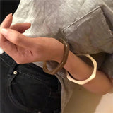 Vintage Resin Acrylic Geometric Square Bangle Bracelet for Women