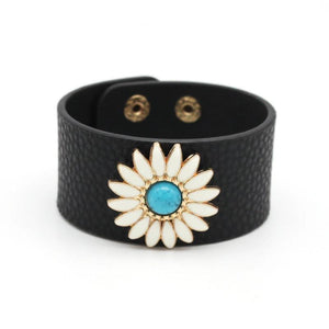 Sunflower PU Leather Bracelet Friendship Couple Jewelry