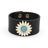 Sunflower PU Leather Bracelet Friendship Couple Jewelry