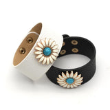 Sunflower PU Leather Bracelet Friendship Couple Jewelry