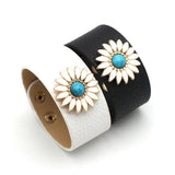 Sunflower PU Leather Bracelet Friendship Couple Jewelry