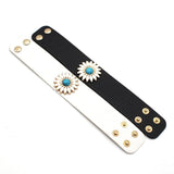 Sunflower PU Leather Bracelet Friendship Couple Jewelry