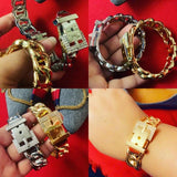 Rhinestone Metal Bracelet Women Statement Cuff Bangle