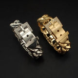 Rhinestone Metal Bracelet Women Statement Cuff Bangle