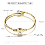 Heart Letter Charm Bracelet Stainless Steel Women's Alphabet Jewelry