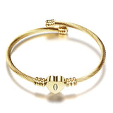 Heart Letter Charm Bracelet Stainless Steel Women's Alphabet Jewelry