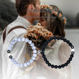 A-Z Letters Beads Charm Couple Bracelets for Women Men