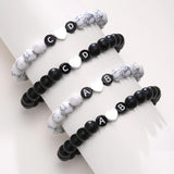 A-Z Letters Beads Charm Couple Bracelets for Women Men