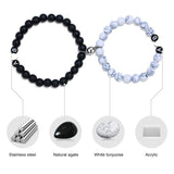 A-Z Letters Beads Charm Couple Bracelets for Women Men