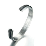 Stainless Steel Cuff Bangle Hair Tie Bracelet Retro Wristband Unisex Jewelry