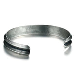 Stainless Steel Cuff Bangle Hair Tie Bracelet Retro Wristband Unisex Jewelry