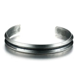 Stainless Steel Cuff Bangle Hair Tie Bracelet Retro Wristband Unisex Jewelry