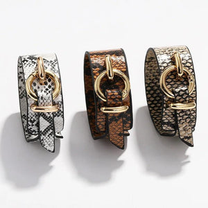 Kirykle Women Bracelet Leopard Leather Bracelets & Bangles Wide Wrap Bracelet