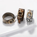 Kirykle Women Bracelet Leopard Leather Bracelets & Bangles Wide Wrap Bracelet