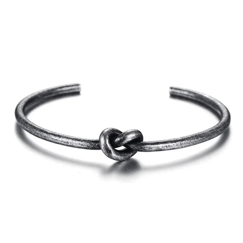 Stainless Steel Knot Cuff Bracelet Manchette Bangle