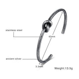 Stainless Steel Knot Cuff Bracelet Manchette Bangle
