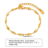 Stainless Steel Chain Bracelet Bangle for Women, Adjustable Charm Bracelet