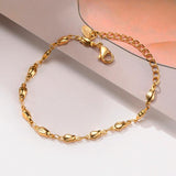 Stainless Steel Chain Bracelet Bangle for Women, Adjustable Charm Bracelet