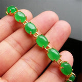 Grace Green Chalcedony Stone Gold Chain Bracelet Wedding Anniversary 7in