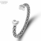 Heart Crystals Charm Bracelets Stainless Steel Cable Wire