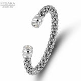 Heart Crystals Charm Bracelets Stainless Steel Cable Wire