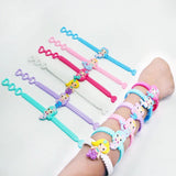 12pcs Mermaid PVC Kids Bracelets Adjustable Bangles