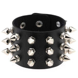 Spiked Bracelet Rivet Studded Leather Cuff Wristbands