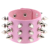 Spiked Bracelet Rivet Studded Leather Cuff Wristbands