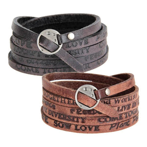 Leather Wide Bracelet Punk Jewelry Vintage Cuff Bangles