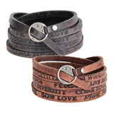 Leather Wide Bracelet Punk Jewelry Vintage Cuff Bangles