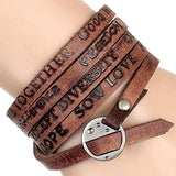 Leather Wide Bracelet Punk Jewelry Vintage Cuff Bangles