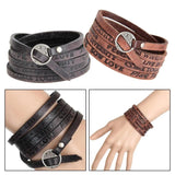 Leather Wide Bracelet Punk Jewelry Vintage Cuff Bangles