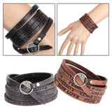 Leather Wide Bracelet Punk Jewelry Vintage Cuff Bangles