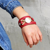 Retro Leather Bracelet For Women Classic Exaggerated Jewelry