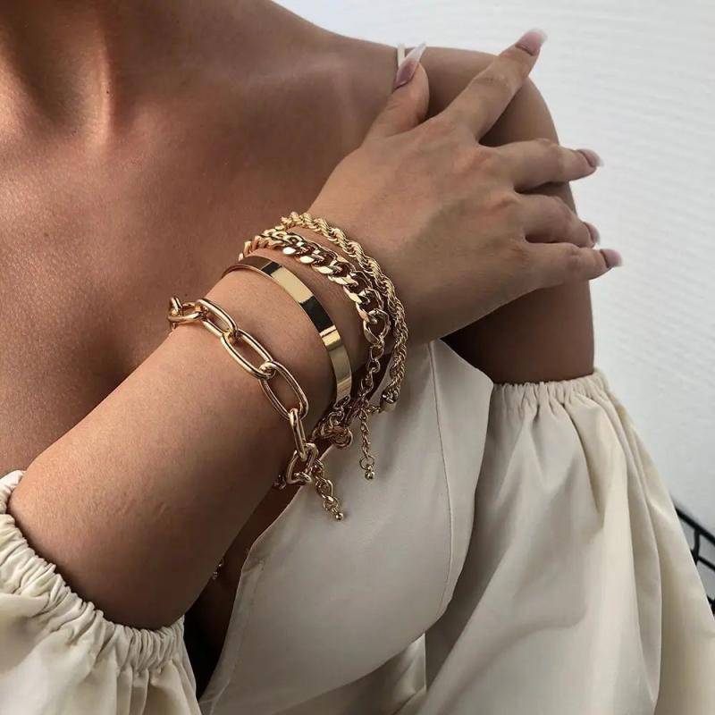 Bohemia Chain Cuff Bracelet Set For Women