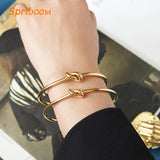 Twisted Metal Knot Bracelet Stainless Steel Cuff Bangle Gift