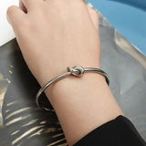 Twisted Metal Knot Bracelet Stainless Steel Cuff Bangle Gift