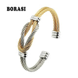 Stainless Steel Wire Knot Cuff Bracelet - 4 Colors Women's Bracelet & Bangle
