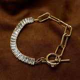 Geometric Chain Stitching Zircon Bracelet for Women Party