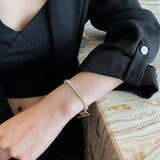Geometric Chain Stitching Zircon Bracelet for Women Party