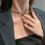 Geometric Chain Stitching Zircon Bracelet for Women Party