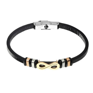 Women Infinity Charm Bracelet Stainless Steel Jewelry Cuff Leather Bangle