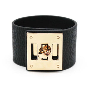 Wide Leather Cuff Bracelets for Women - Statement Jewelry