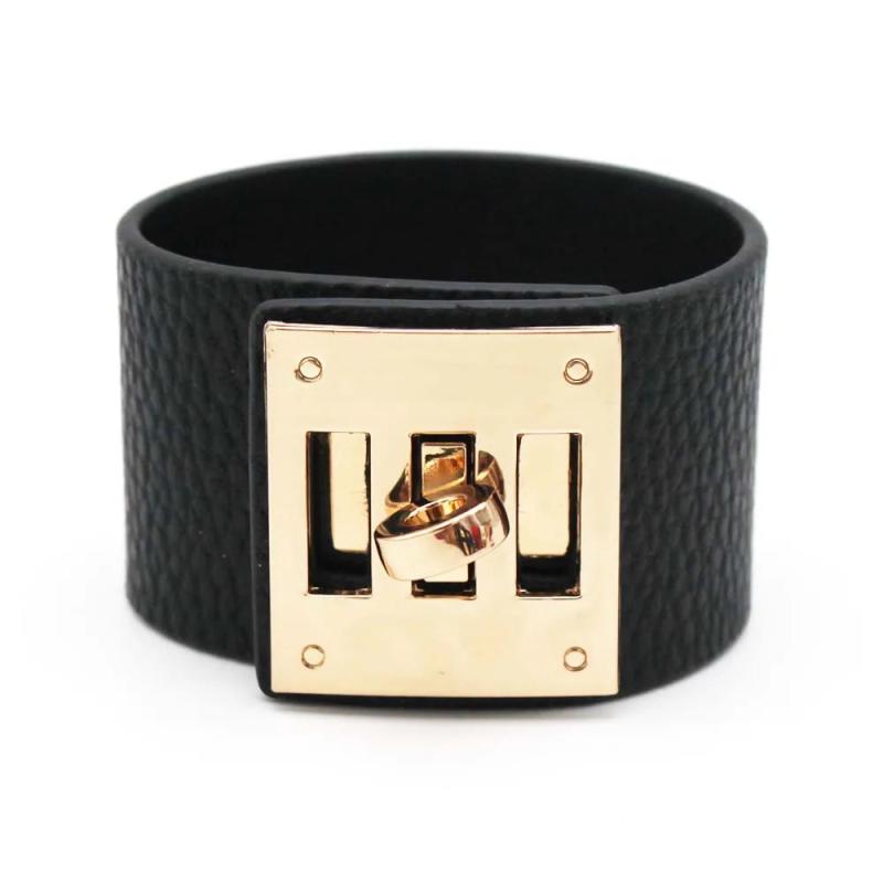 Wide Leather Cuff Bracelets for Women - Statement Jewelry