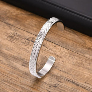 Men's Stainless Steel Tire Style Cuff Bracelet, 8MM Wide Writsband