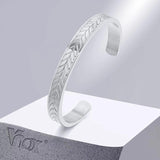 Men's Stainless Steel Tire Style Cuff Bracelet, 8MM Wide Writsband