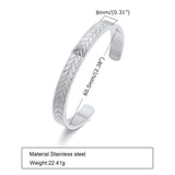 Men's Stainless Steel Tire Style Cuff Bracelet, 8MM Wide Writsband