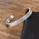 Men's Stainless Steel Tire Style Cuff Bracelet, 8MM Wide Writsband