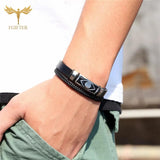 Ethnic Evil Eye Bracelet Stainless Steel Cuff Men Women Accessories